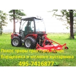 495-7416877 Покос травы трактором цена 1000 Московская обл услуги трактора с косилкой заказать покос травы трактором