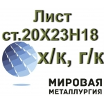 Лист 20Х23Н18 сталь жаропрочная х/к,  г/к